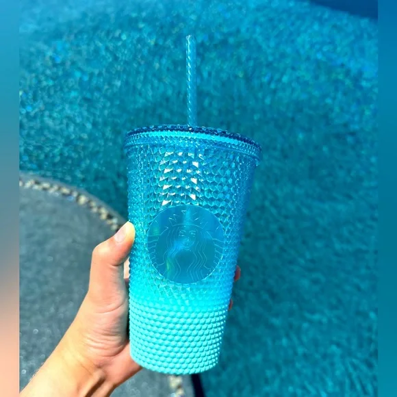 NWT baby blue icy  studded Starbucks summer tumblr 16oz coffee